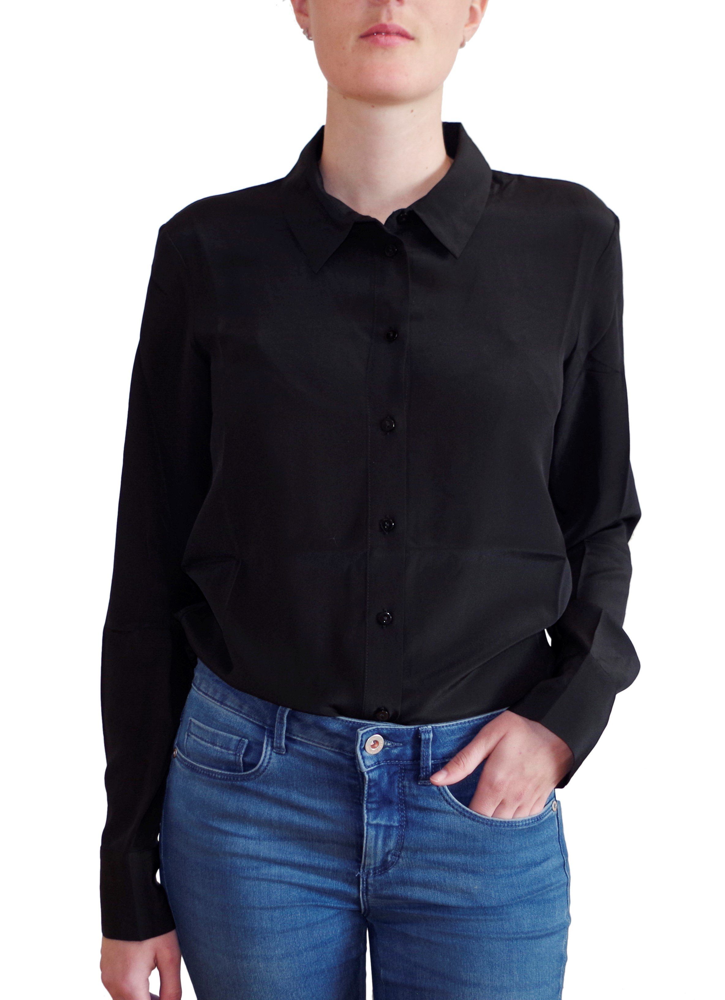 Posh Gear Seidenbluse Damen Seidenbluse Collettoseta Bluse aus 100% Seide 100% Seide