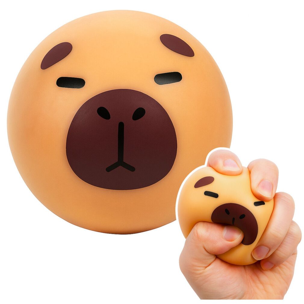 LeanTOYS Spiel Anti-Stress Squishy Elastic Capybara Brown 5.5 cm