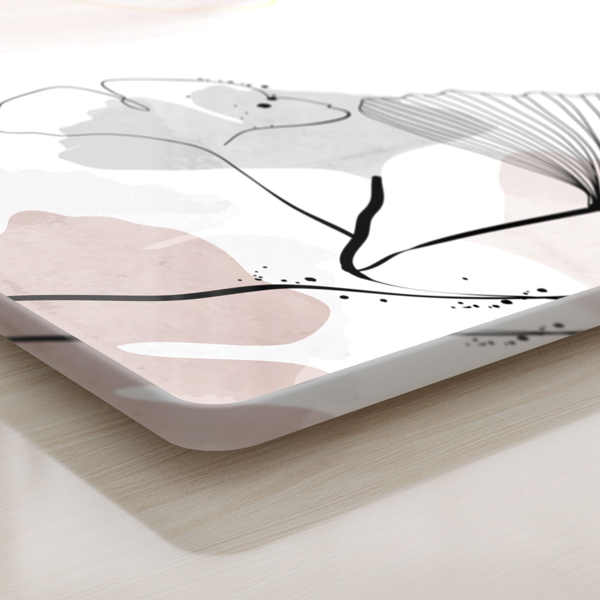 Schneidebrett Glas, Gingko-Banner', 'Dekorativer Platte DEQORI Frühstücksbrett Schneideplatte