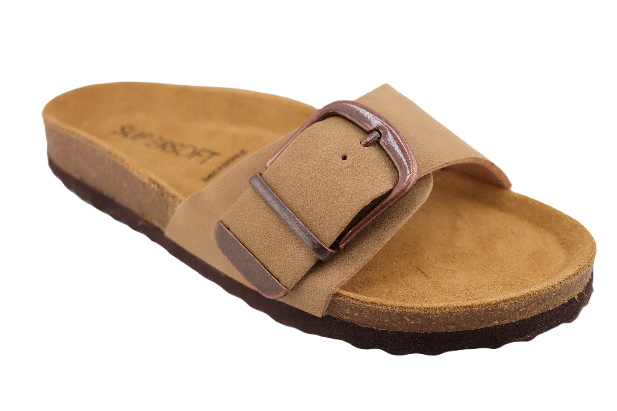 Sandale Pantoletten Damen Riemen Femme Gen-Ff Cuir Pantoletten