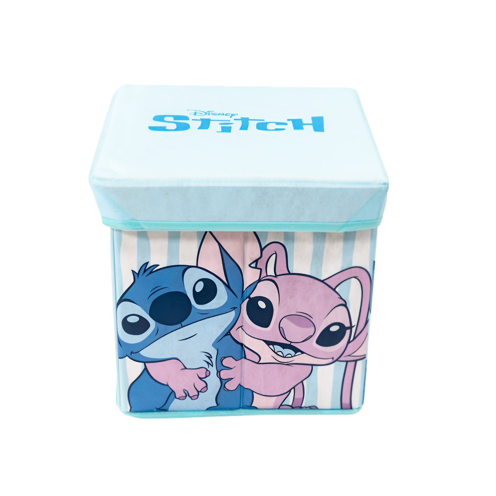 Disney Aufbewahrungskorb Disney Stitch Angel Kinder Spielzeugkorb mit Deckel 30x30x30 cm