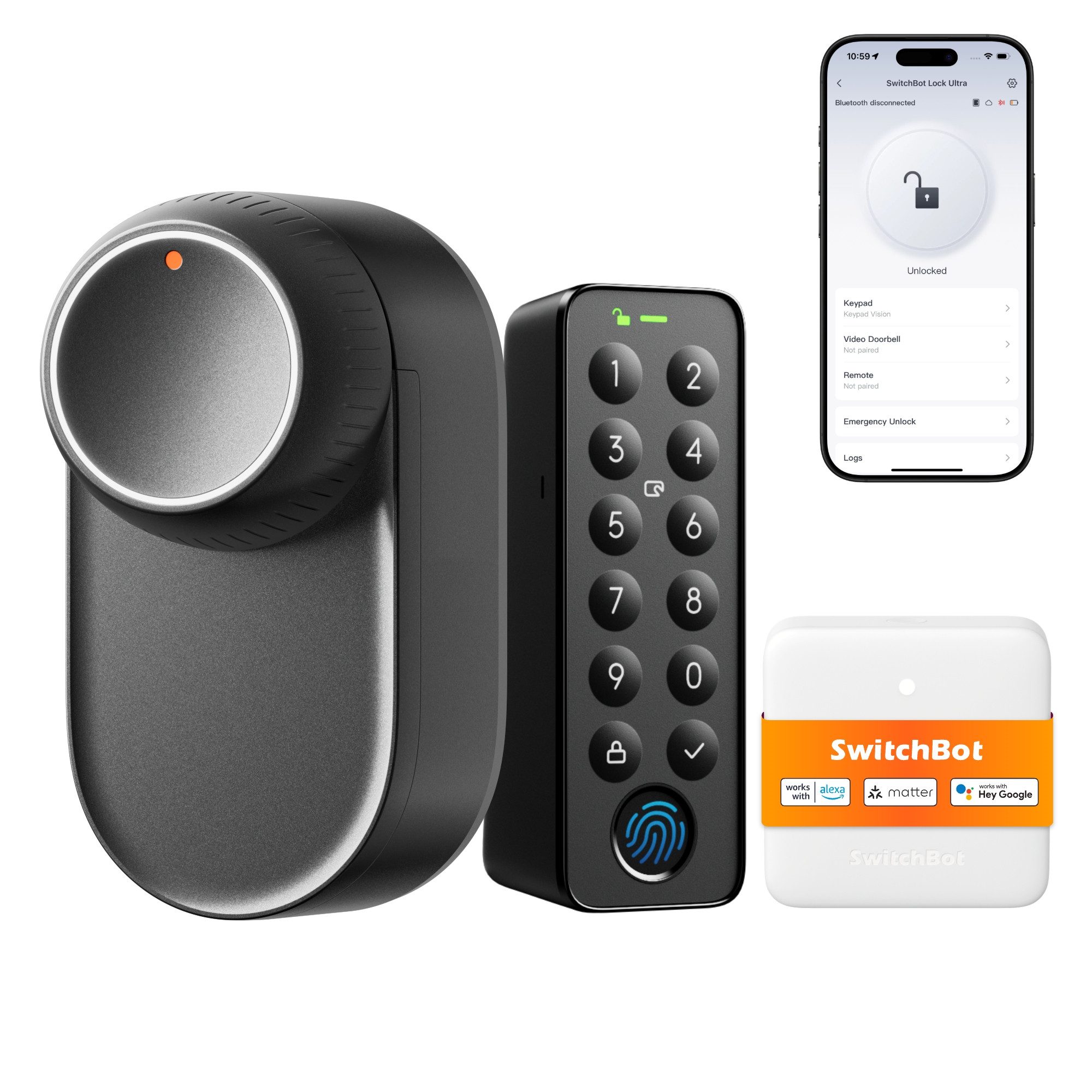 SwitchBot Bundle Ultra Touch - Starter Set – elektronisches Türschloss Smart-Home-Station