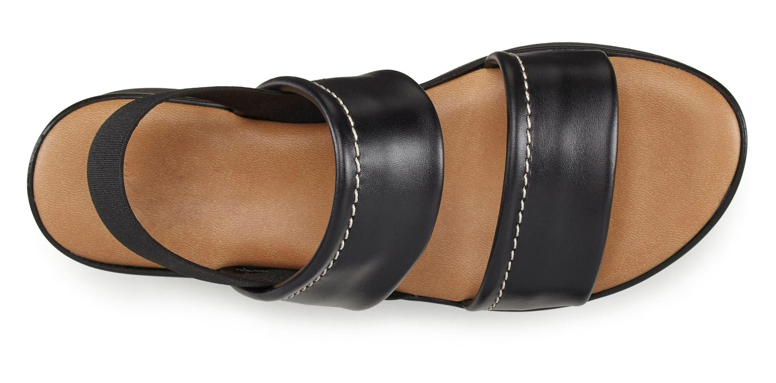 LASCANA Sommerschuh, Sandale, Sandalette, offener Schuh, Plateausandale, Plateausandaletten Sandalette aus Leder mit modisch bequemer Plateausohle
