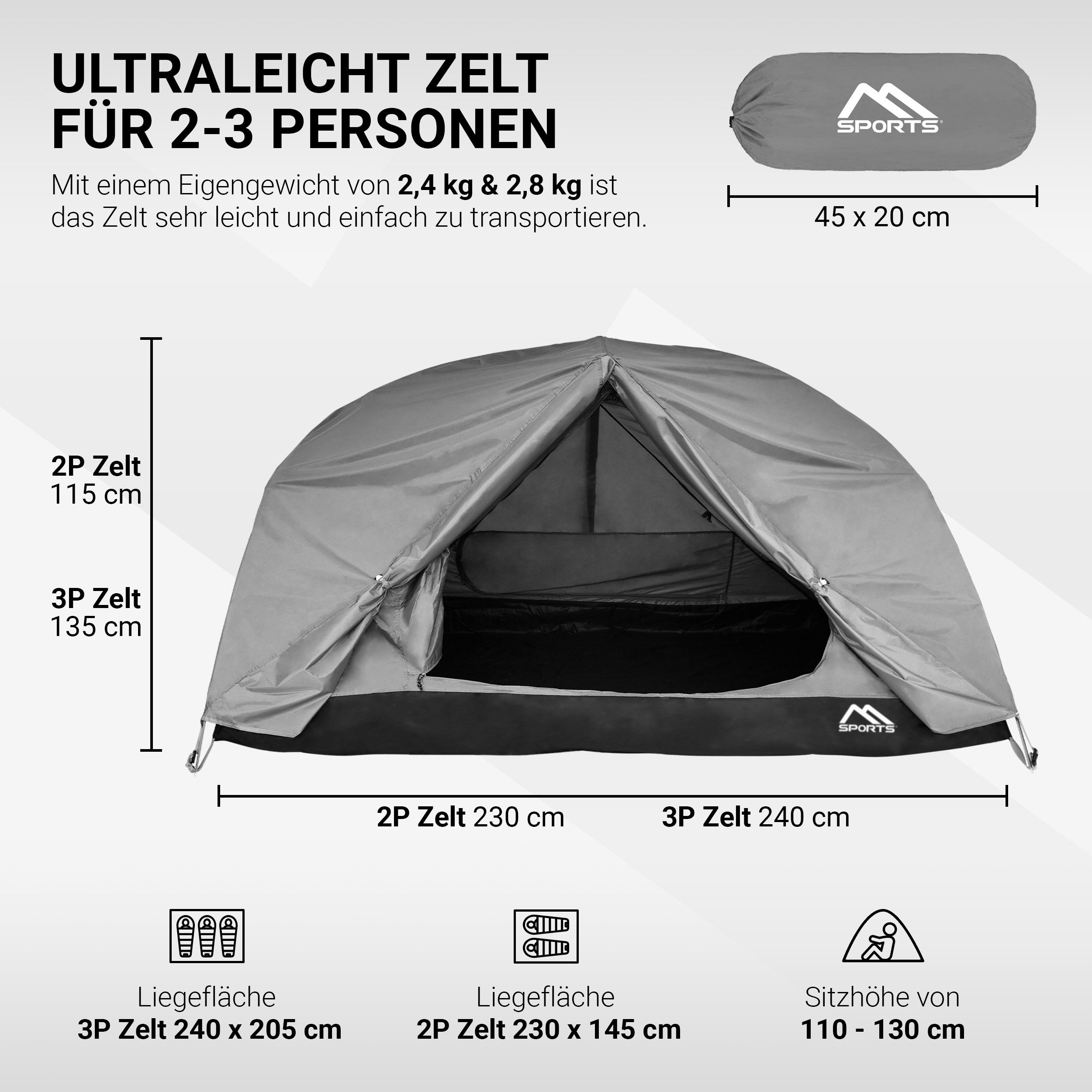 MSports® Igluzelt Campingzelt Ultraleicht Zelt für günstig online kaufen