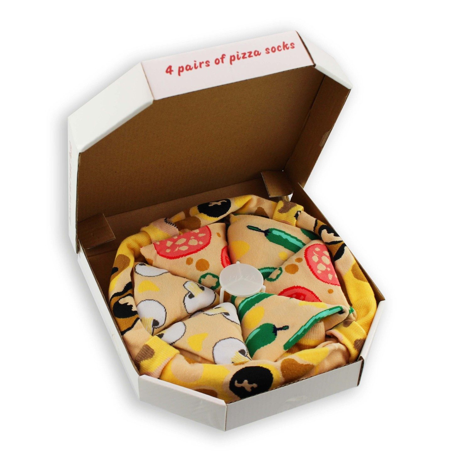 Winkee Freizeitsocken Pizza Socken mit Pizzkarton in 41-45 (4 Paare)