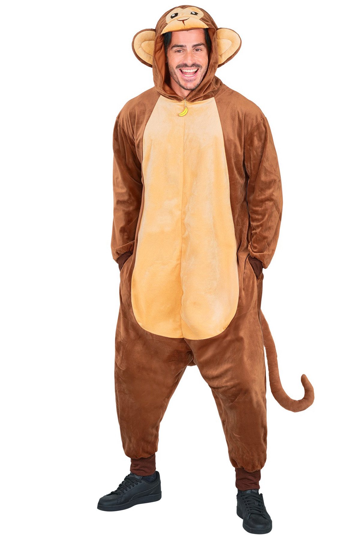 Widmann S.r.l. Kostüm Tierkostüm 'Affe' für Erwachsene, Overall Plüschk