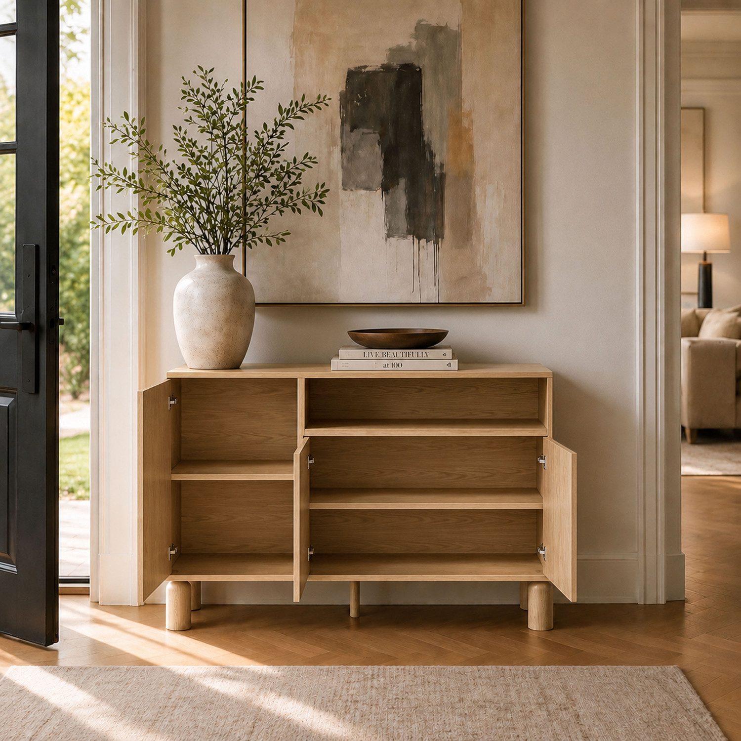 Lookway Kommode LINDEN mit offenem Regal, Breite: 140 cm