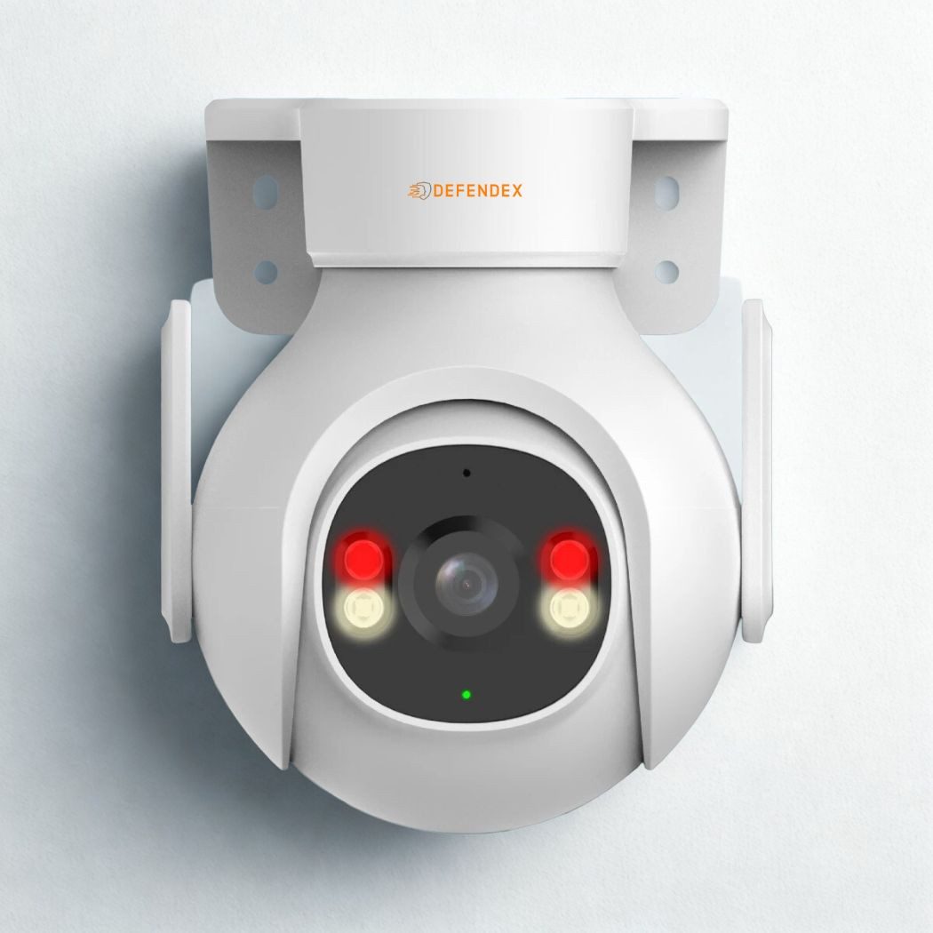 Defendex Überwachungskamera Wlan Überwachungskamera WIFI-6 30m IR & Warnlicht Alarm - App (Innenbereich, Außenbereich, Wohnung, Haus, Garten, Büro, Garage, Laden, 1-tlg)
