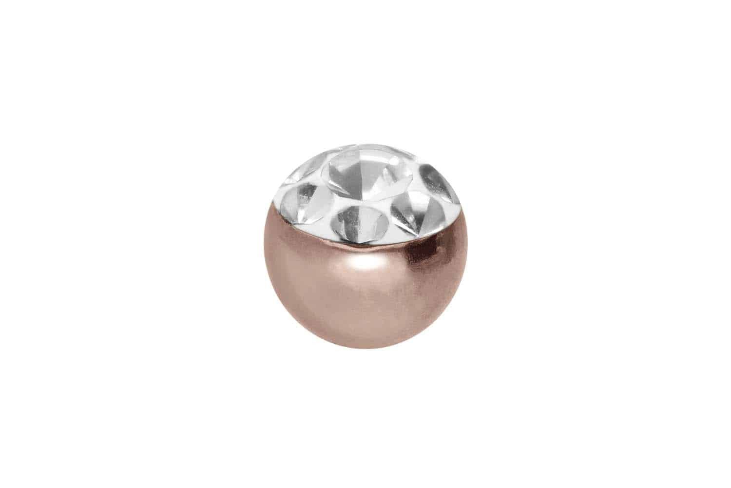 Piercing-Set Chirurgenstahl Schraubkugel MULTIKRISTALLE