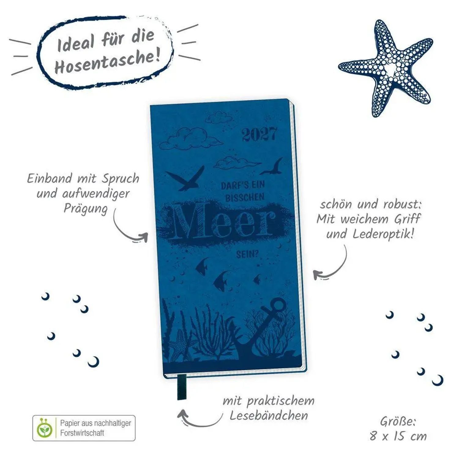 Trötsch Verlag Taschenkalender TRÖTSCH - Taschenterminer Soft Touch Maritim 2027