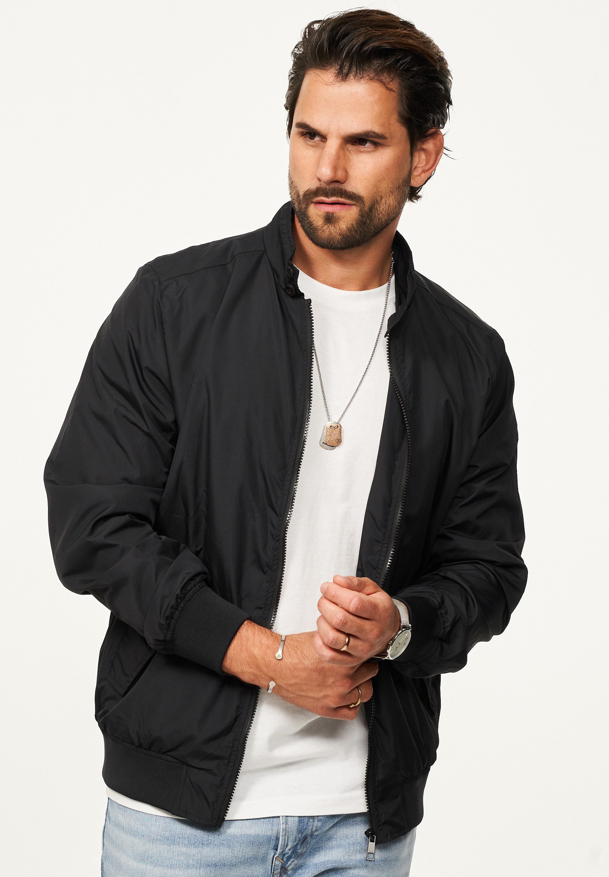 SOULSTAR Blouson mit hochschließbaren Kragen leichte Harington-Sommerjacke günstig online kaufen