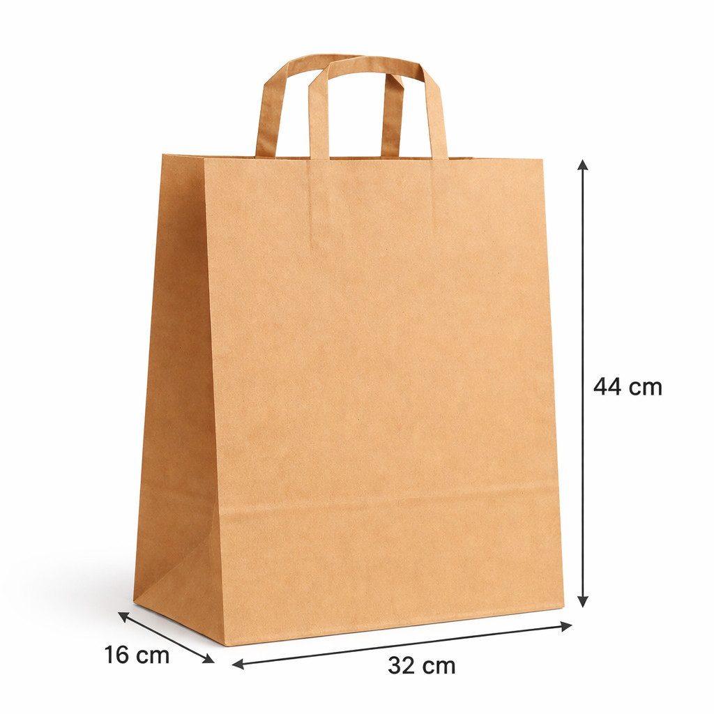 WestCraft Tragetasche Große Papiertragetaschen mit Tragegriff - Kraftpapier günstig online kaufen