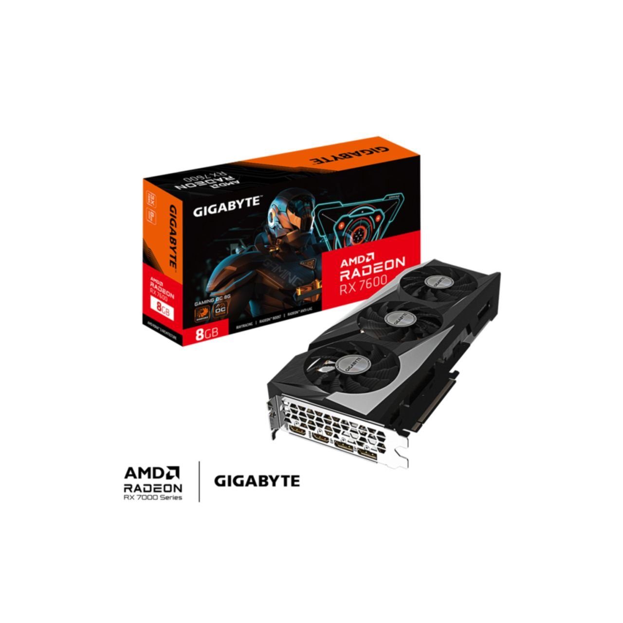 Gigabyte Radeon RX 7600 Radeon RX 7600 GAMING OC 8G Grafikkarte (8 GB,  GDDR6)