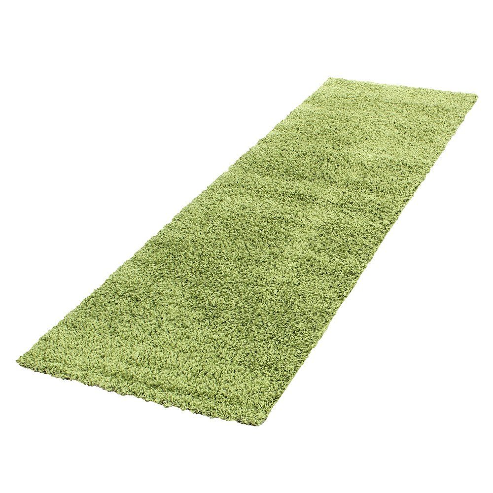 Hochflor-Läufer Giantore Teppich rechteck, 30 Grün mm modern, Höhe: Florhöhe 30 mm, Giantore