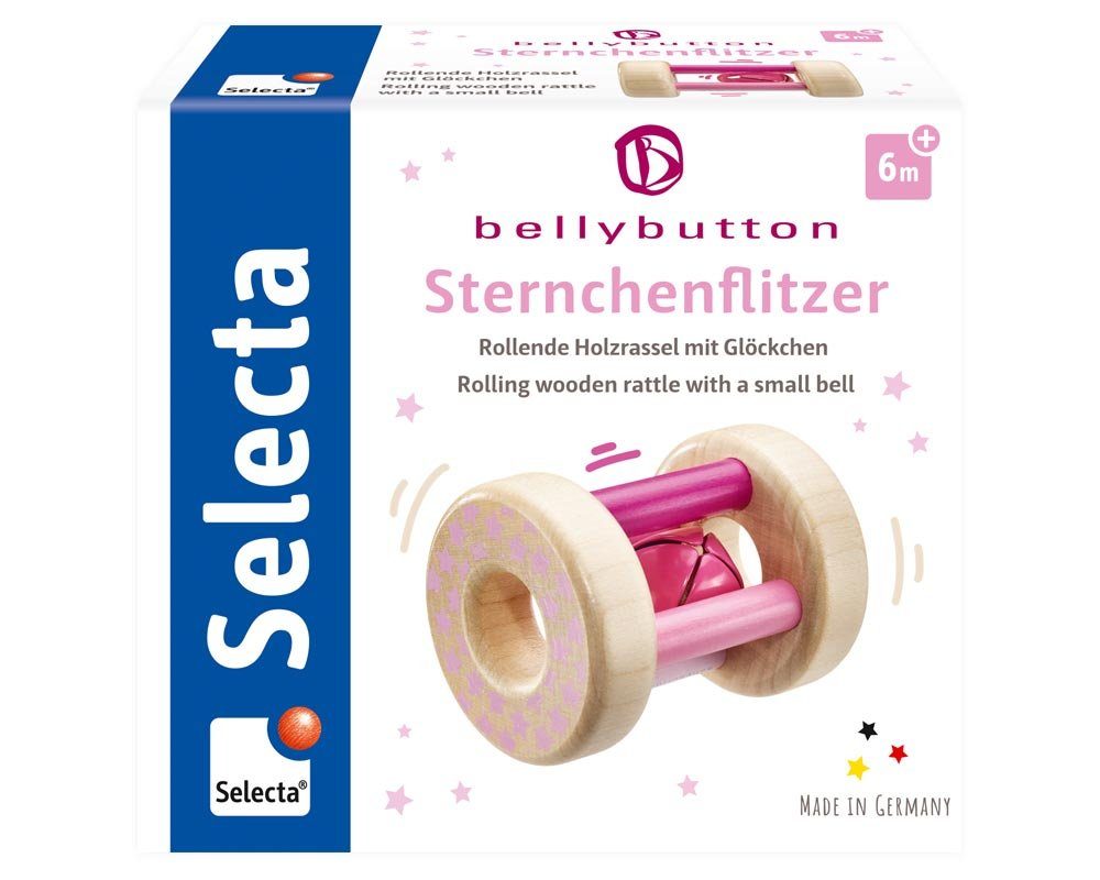 Selecta Greifling Bellybutton Exklusic Holz Greifling Sternchenflitzer rosa 64001