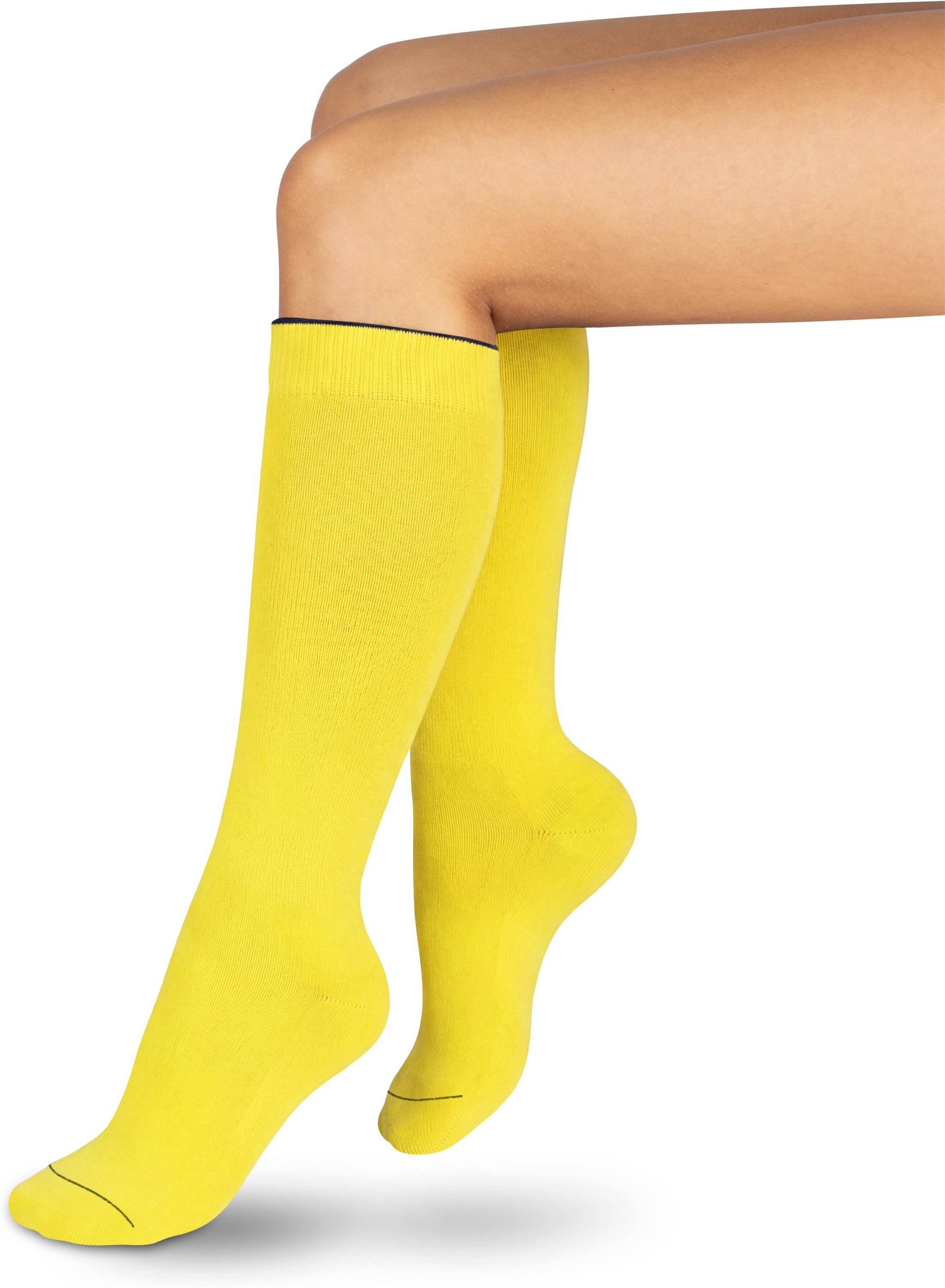 normani Kniestrümpfe 1 Paar Kniestrümpfe Bi-Color (1-Paar, 1 Paar) farbig abgesetzter Bund