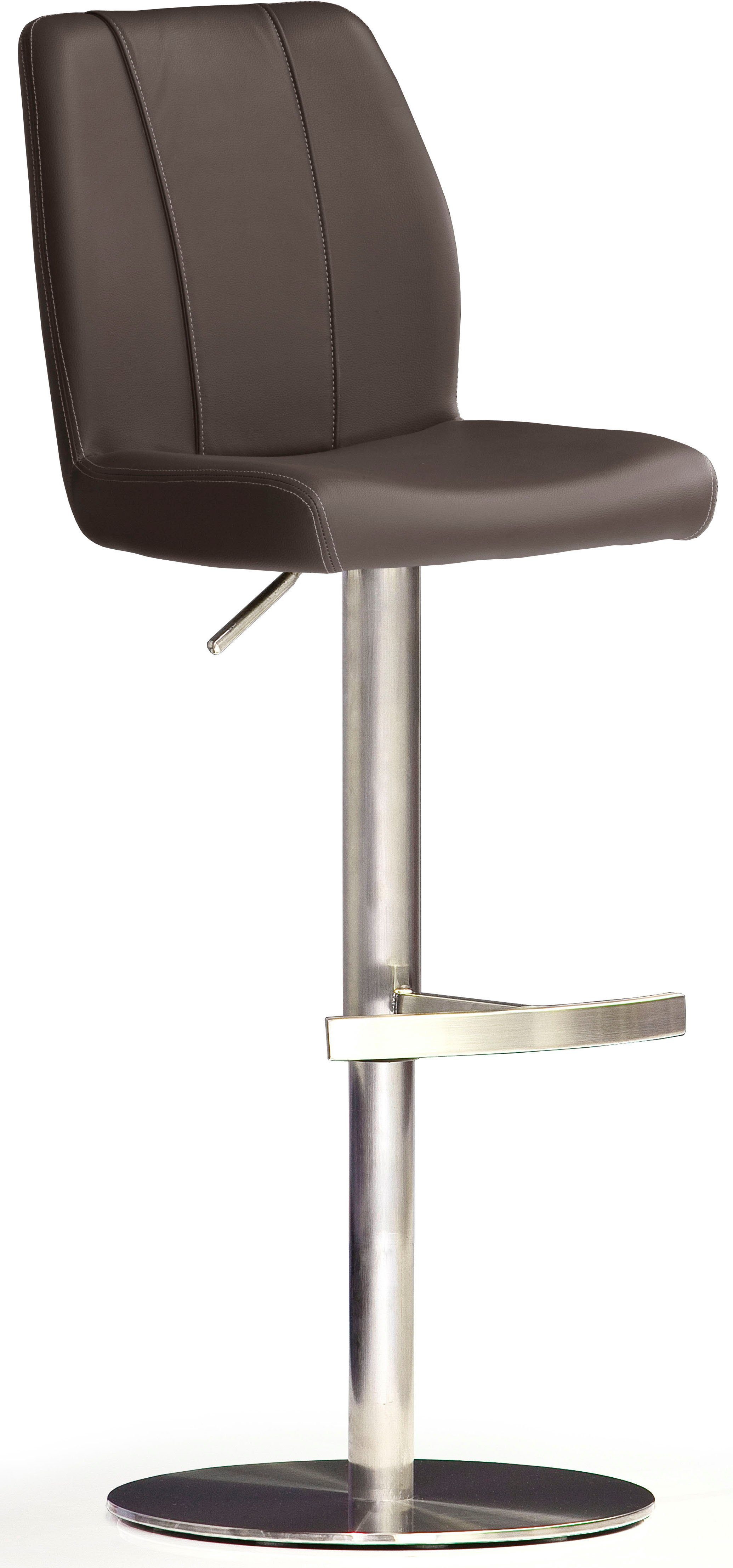 MCA furniture Bistrostuhl BARBECOOL Barhocker Bistrostuhl Tresenhocker, mit Rückenlehne,Bodenplatte rund, 360° drehbar, Sitzhöhe von 56-81 cm