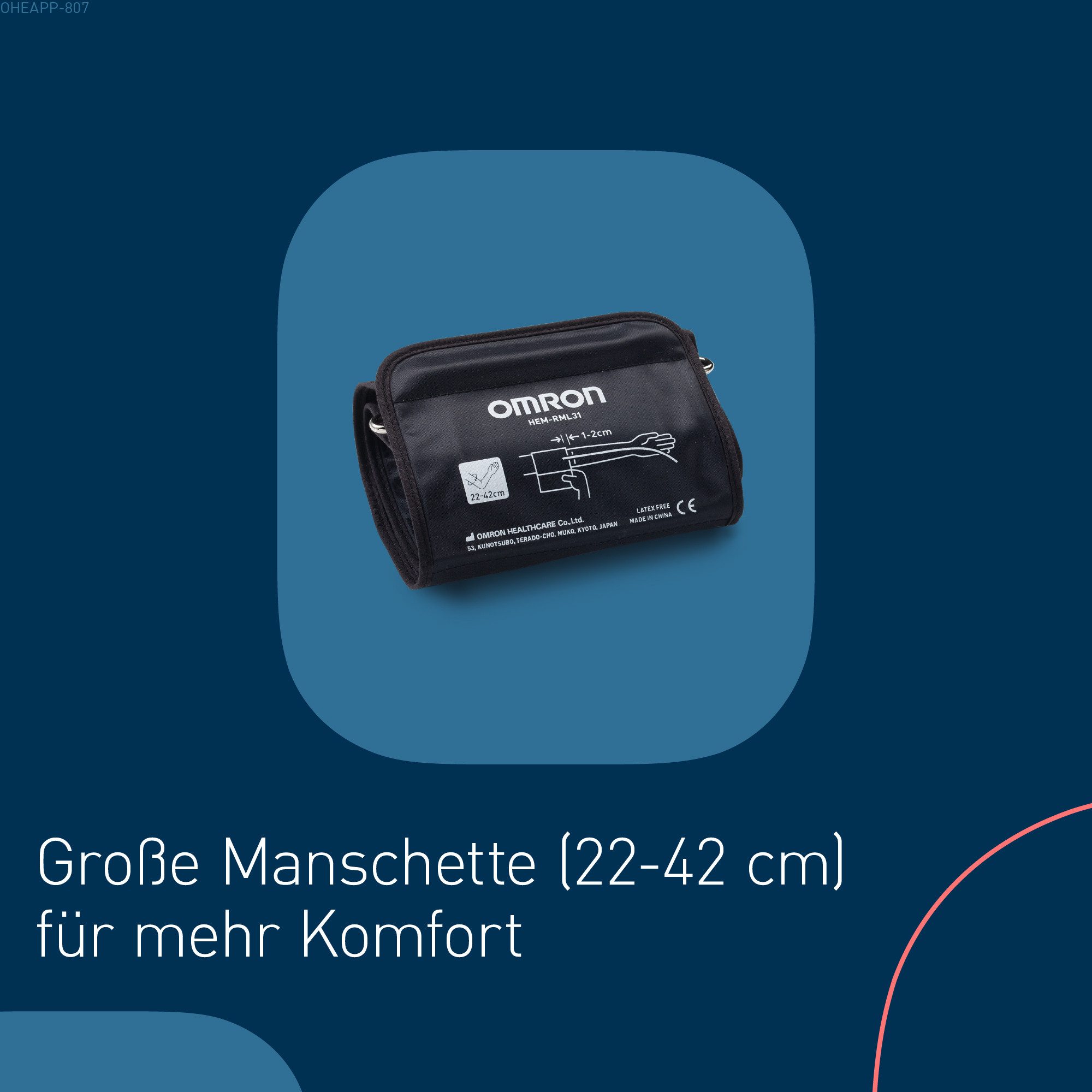 Omron Oberarm-Blutdruckmessgerät X2+ Connect, Universalmanschette (22-42 cm), mit kostenloser App, Erkennt unregelmäßige Herzschläge, präzise, einfache Anwendun – Bild 5 von 5