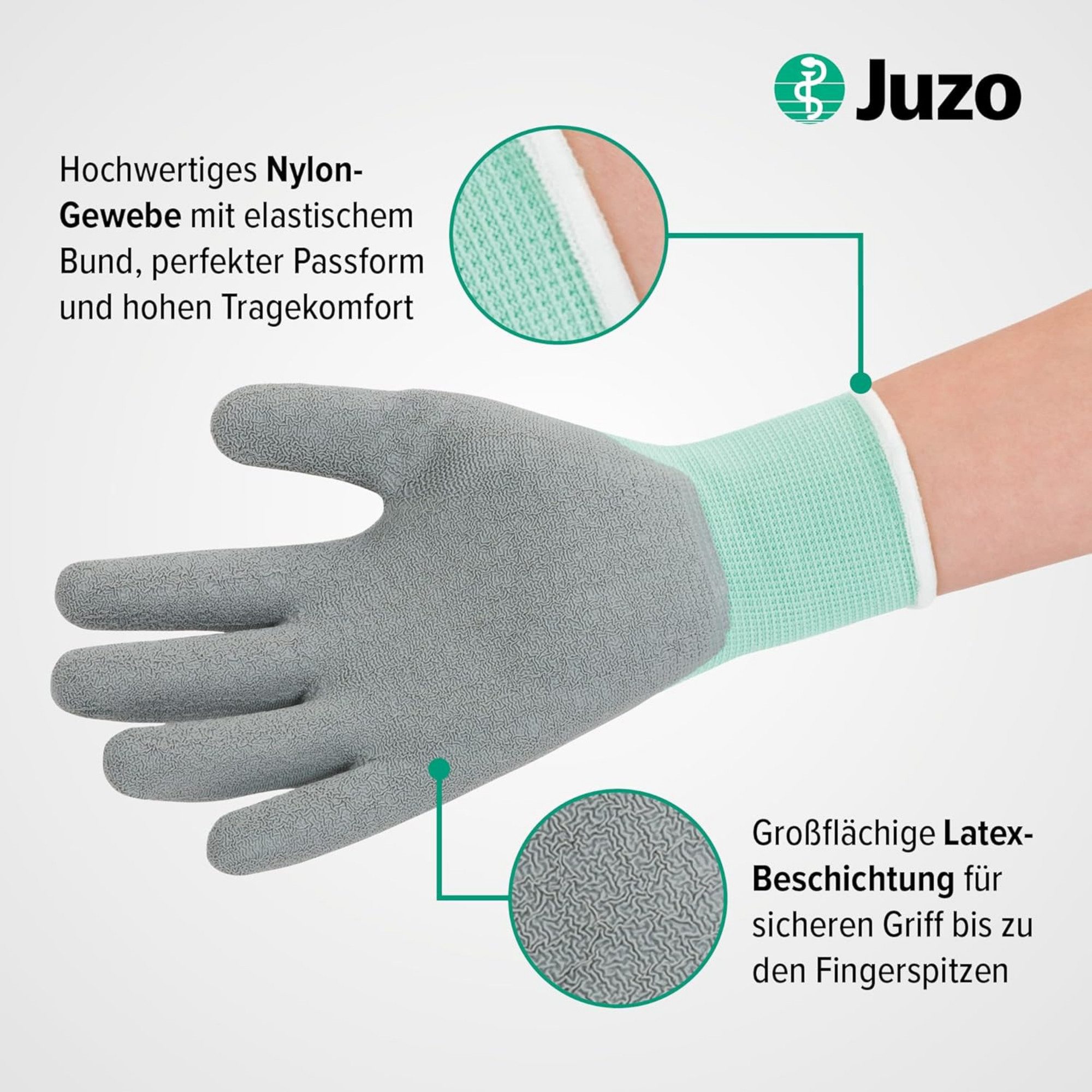 Juzo Kompressionsstrümpfe Anzieh-Spezialhandschuhe für Kompressionsstrümpfe mit griffiger Beschichtung