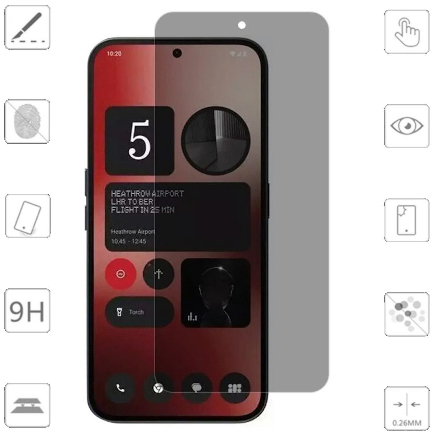 Wigento Handyhülle Für Nothing Phone 3a / 3a Pro 1x 2.5D 0,26mm Privacy Display Hart Glas, Privacy Display Schutz Glas