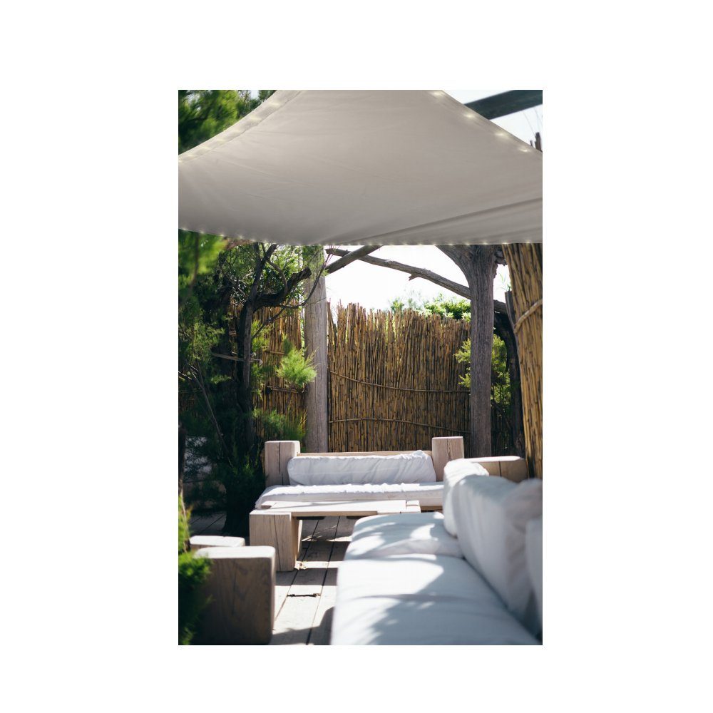 PROMAFIT Maia rectangular sunshade sail, 3x2 m, waterproof, with 90 LED lights, offers 95% UV protection