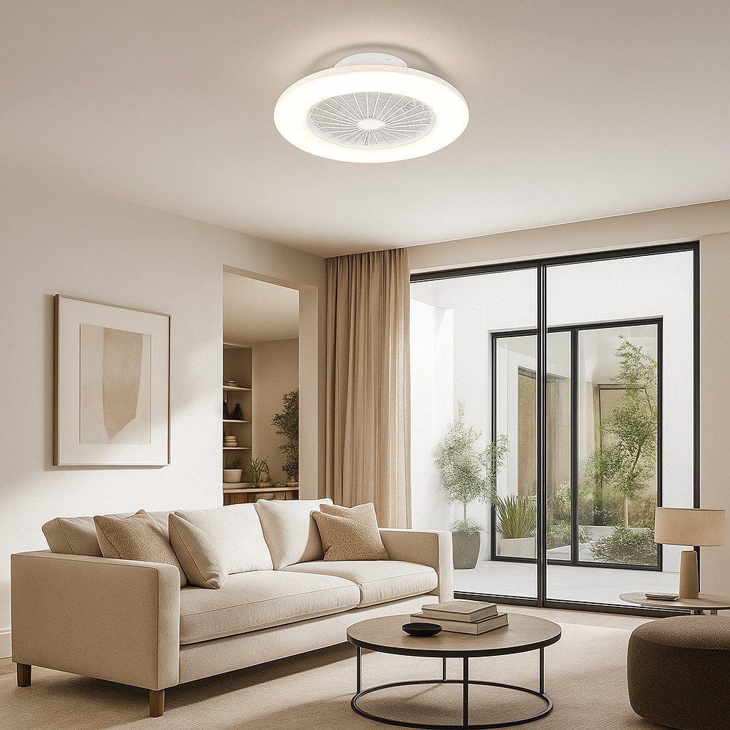 MeLiTec Deckenventilator Deckenleuchte mit Ventilator DV05, geräuscharm günstig online kaufen