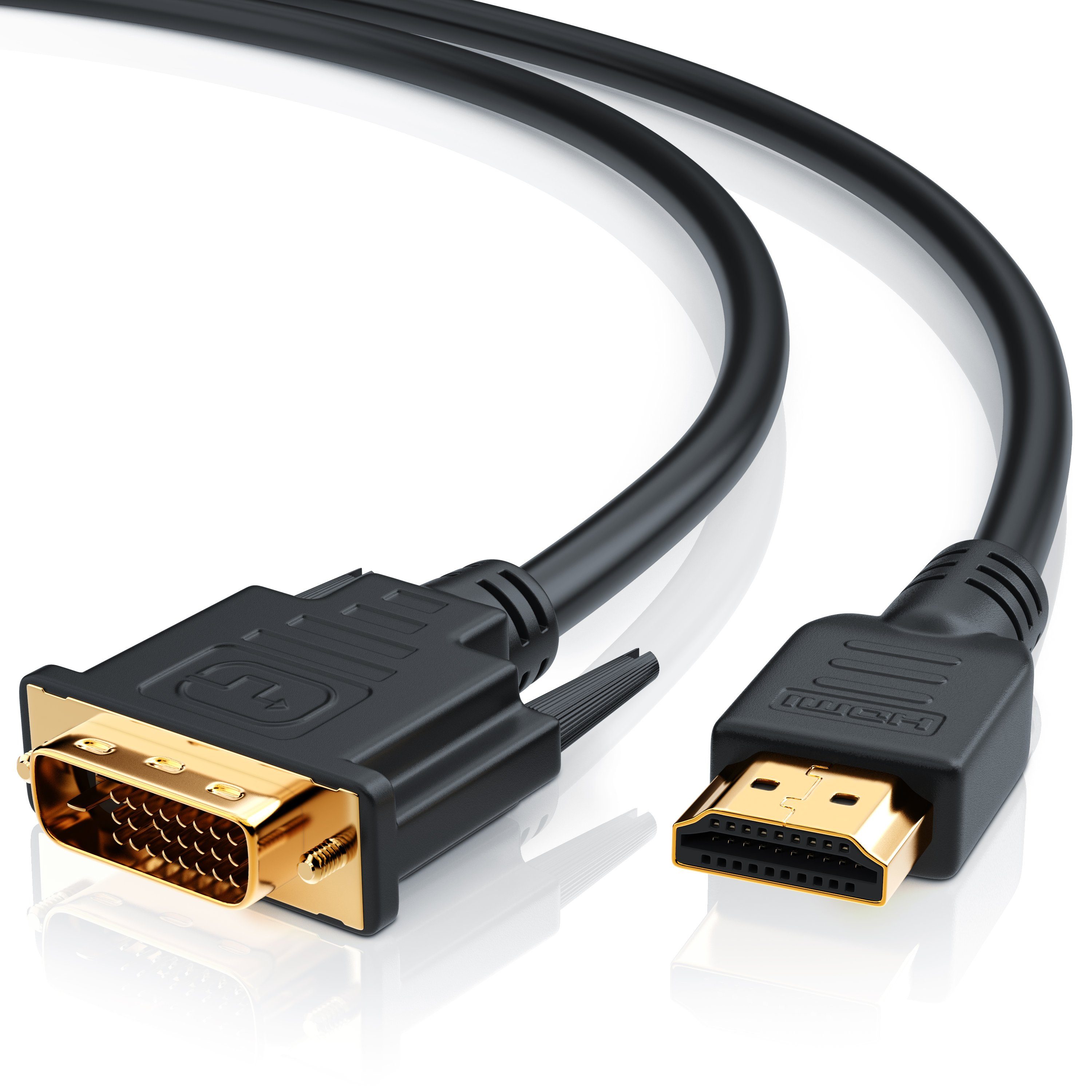 CSL Full HD Dual Link HDTV Adapter / Konverter Kabel - 3m Video-Kabel, DVI-D (DL), HDMI Typ A, (300 cm), DVI-D, für Monitor, Beamer, Grafikkarte, flimmerfreie Bildübertragung