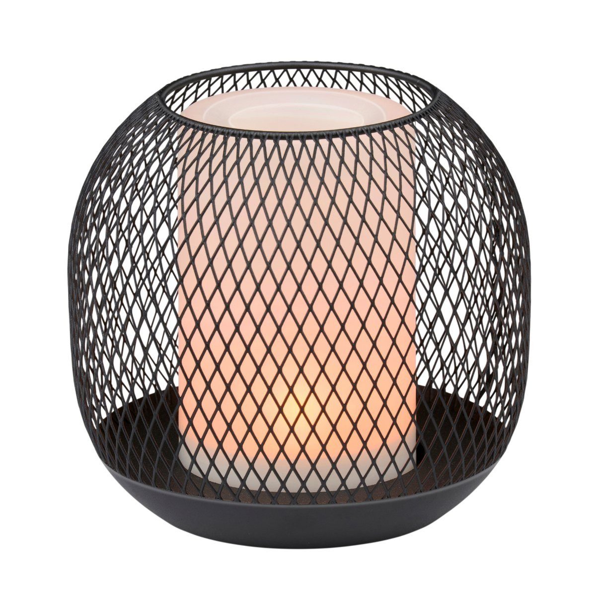 Arti Casa Tischleuchte Grundig Solar Tischleuchte - Laterne aus schwarzem Metall - 13x14 cm