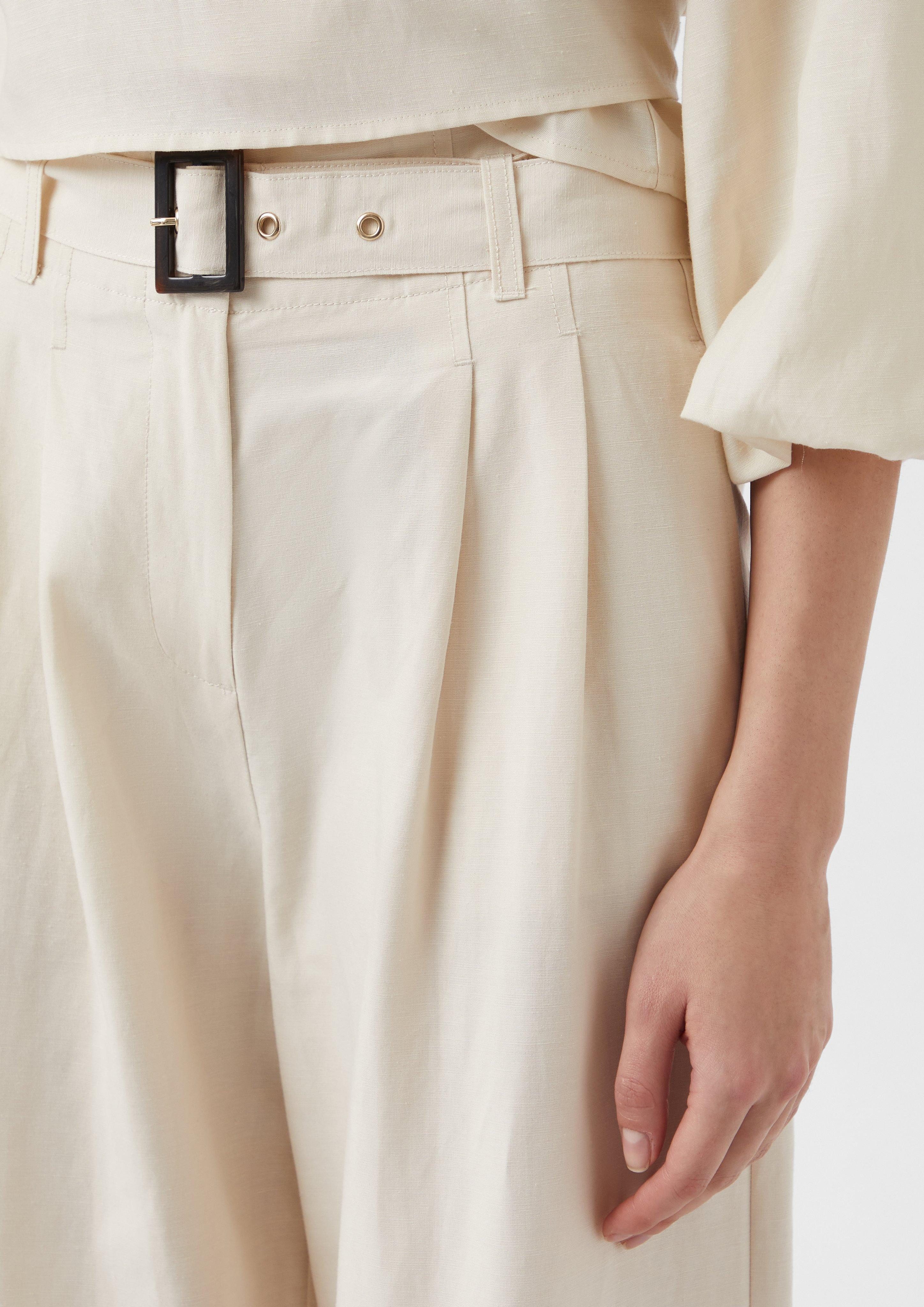 Comma Stoffhose Wide-Leg-Hose aus Leinenmix mit günstig online kaufen