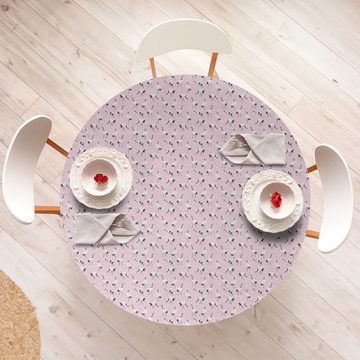 Abakuhaus Tischdecke Rundum-elastische Stofftischdecke, Exotische Japanische Kran Vögel Pastell
