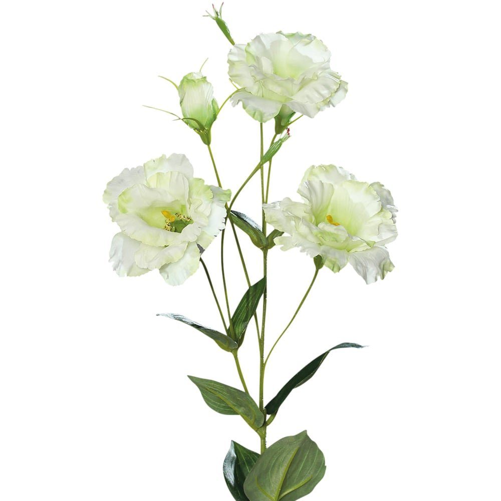 Kunstblume Lysianthus Eustoma Blüten Knospe Kunstblume weiß-grün 83 cm Eustoma, matches21 HOME & HOBBY, Höhe 83 cm