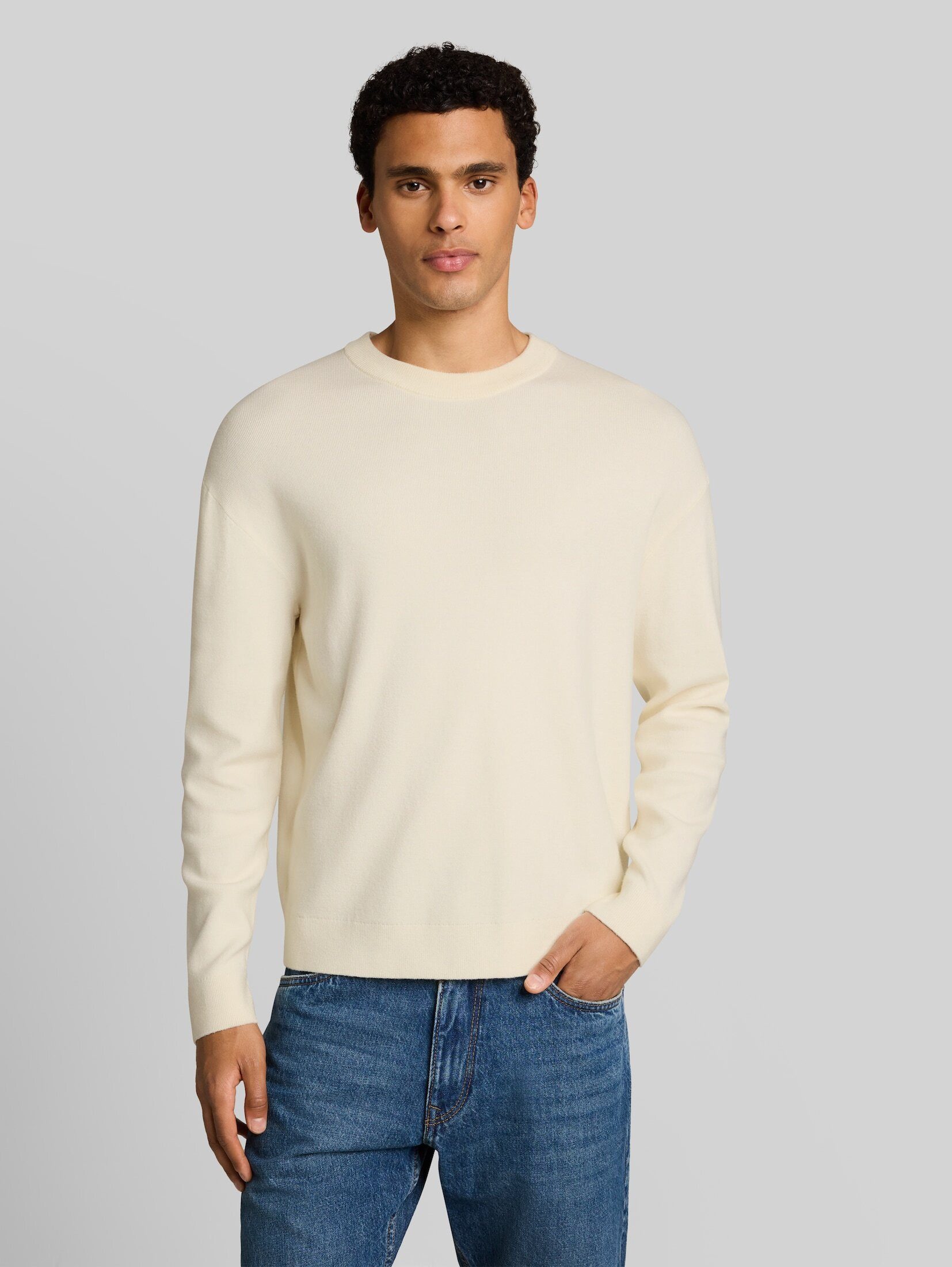 TOM TAILOR Denim Strickpullover Pullover & Strickjacken Basic Strickpullover mit Rundhalsausschnitt