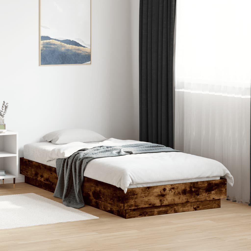 furnicato Bettgestell aus Holzwerkstoff 193x78x23 cm in Räuchereiche (1-tlg)