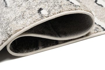 Designteppich Modern Teppich für Wohnzimmer - Abstrakt - Beige Grau, Mazovia, 80 x 150 cm, Abstrakt, Modern, Höhe 11 mm, Kurzflor - niedrige Florhöhe, Weich, Pflegeleicht