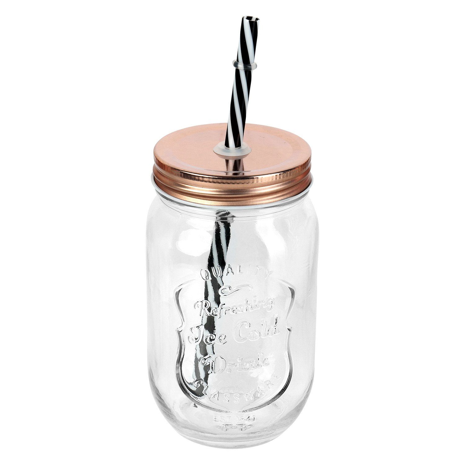 Schramm Glas 6 12 Schramm® Einmachgläser mit schwarz Strohhalm Aufbewahrungsglas Trinkgläser mit und Stück wiederverwendbar bunt Deckeln Gläser silber, in ml 500 wählbar bronze, Glas