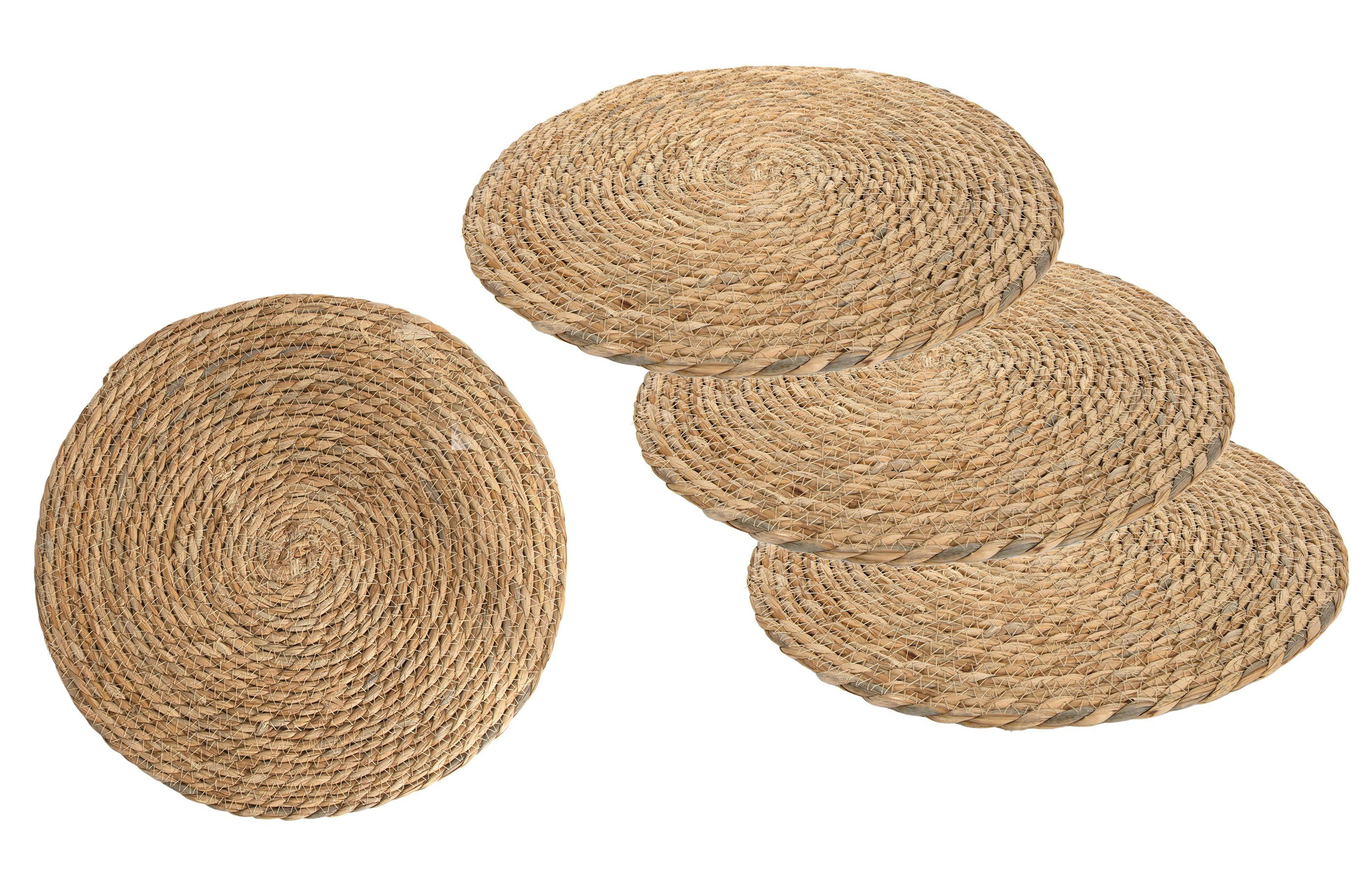 Spetebo Platzset Platzdecken aus Seegras oder Wasserhyazinthe 38 cm, (Anzahl, 1-St., Stück), nachhaltig und wiederverwendbar