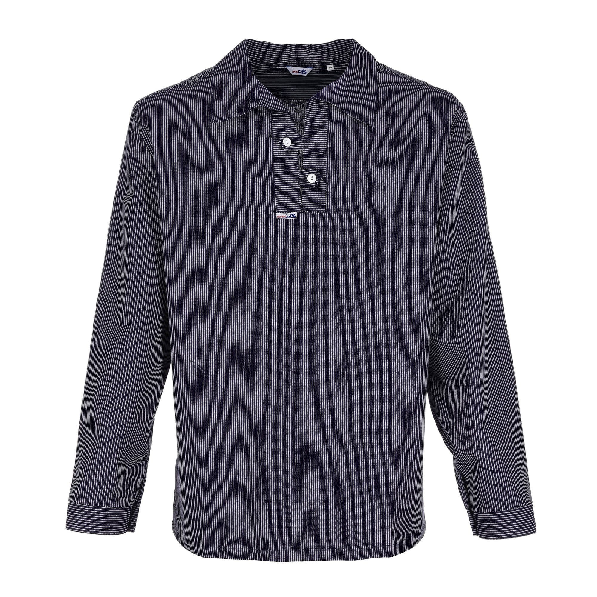 modAS Langarmhemd Unisex Takelhemd mit Streifen - Fischerhemd in bequemer Schlupfform