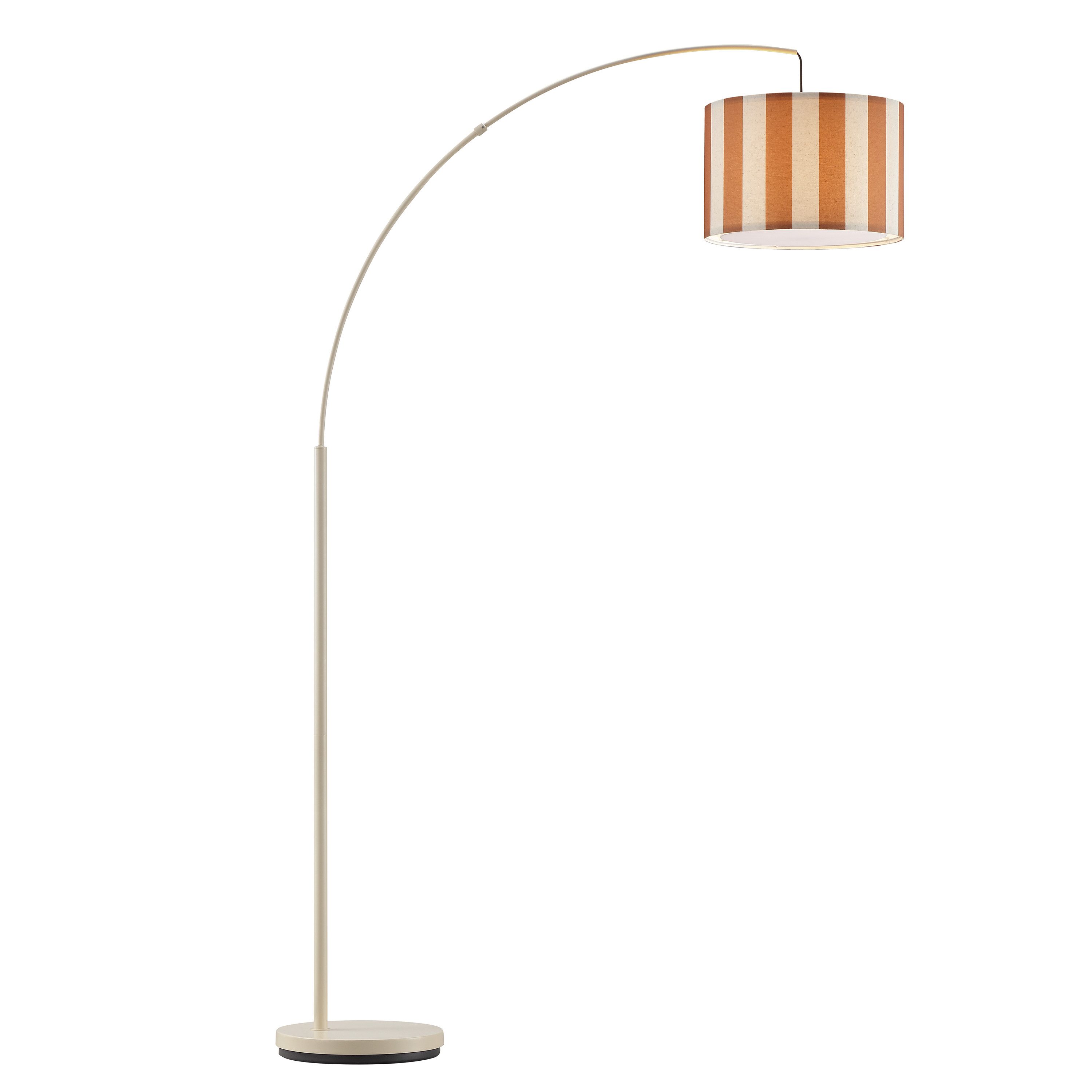 OTTO home Stehlampe Stellan, Ein-/Ausschalter, ohne Leuchtmittel, Bogenlampe Textilschirm Stoff Ø 36cm, E27, Fußschalter, Bogenleuchte