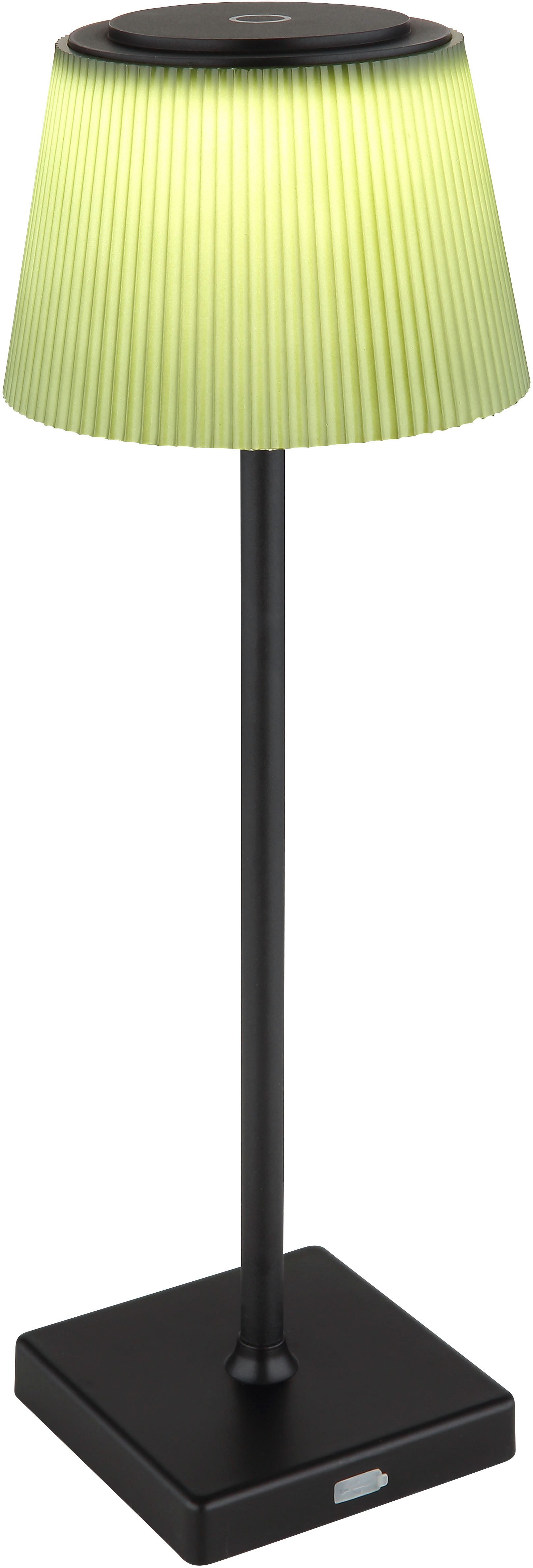 GLOBO LIGHTING LED Tischleuchte GREGOIR, Dimmfunktion, Memoryfunktion, mehrere Helligkeitsstufen, LED fest integriert, Tischlampe/Akku/IP44/Touch Ein/Aus/Touchdimmer/schwarz