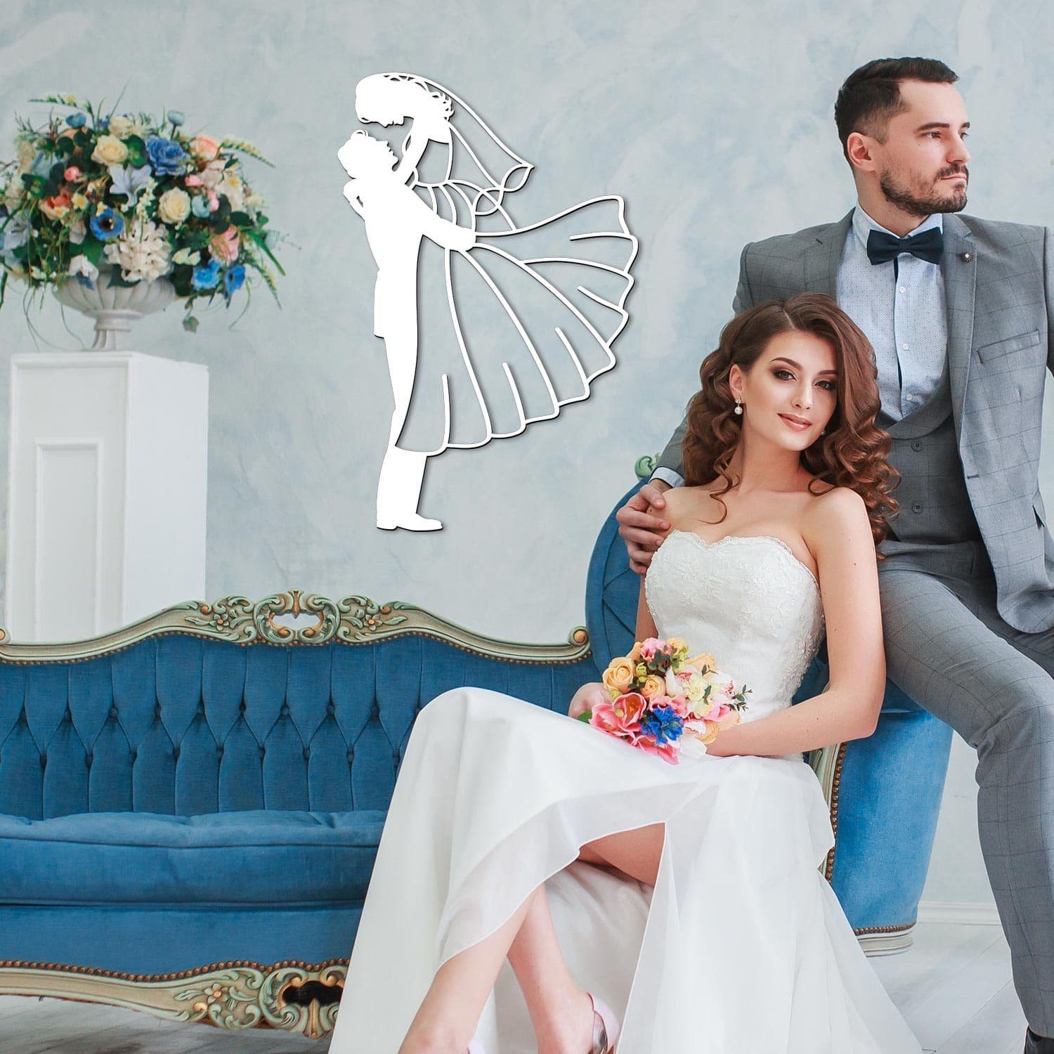 Namofactur 3D-Wandtattoo Hochzeit Deko Brautpaar Wandbild günstig online kaufen