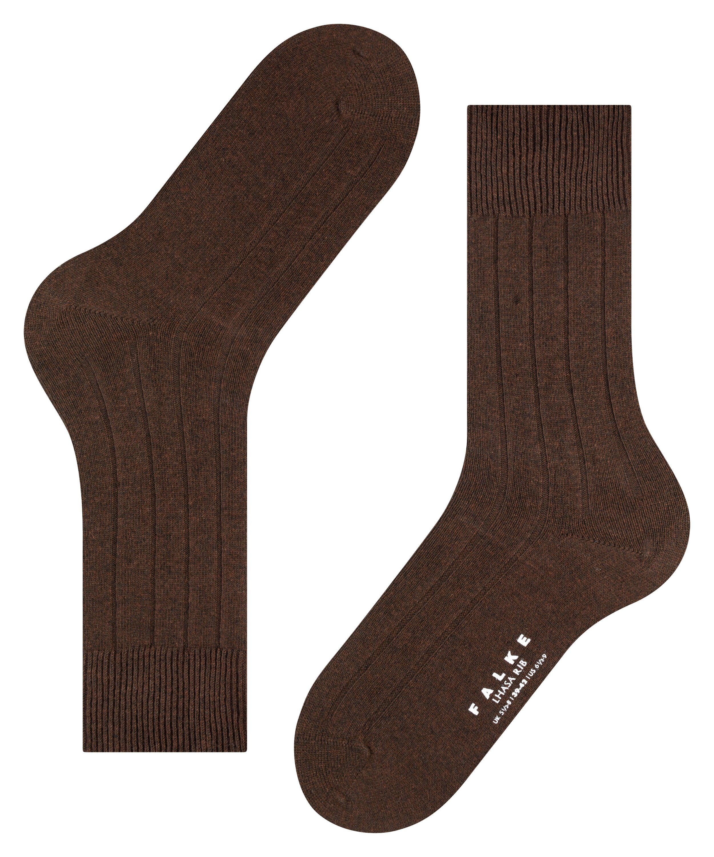 FALKE (5930) brown Rib (1-Paar) Lhasa Socken