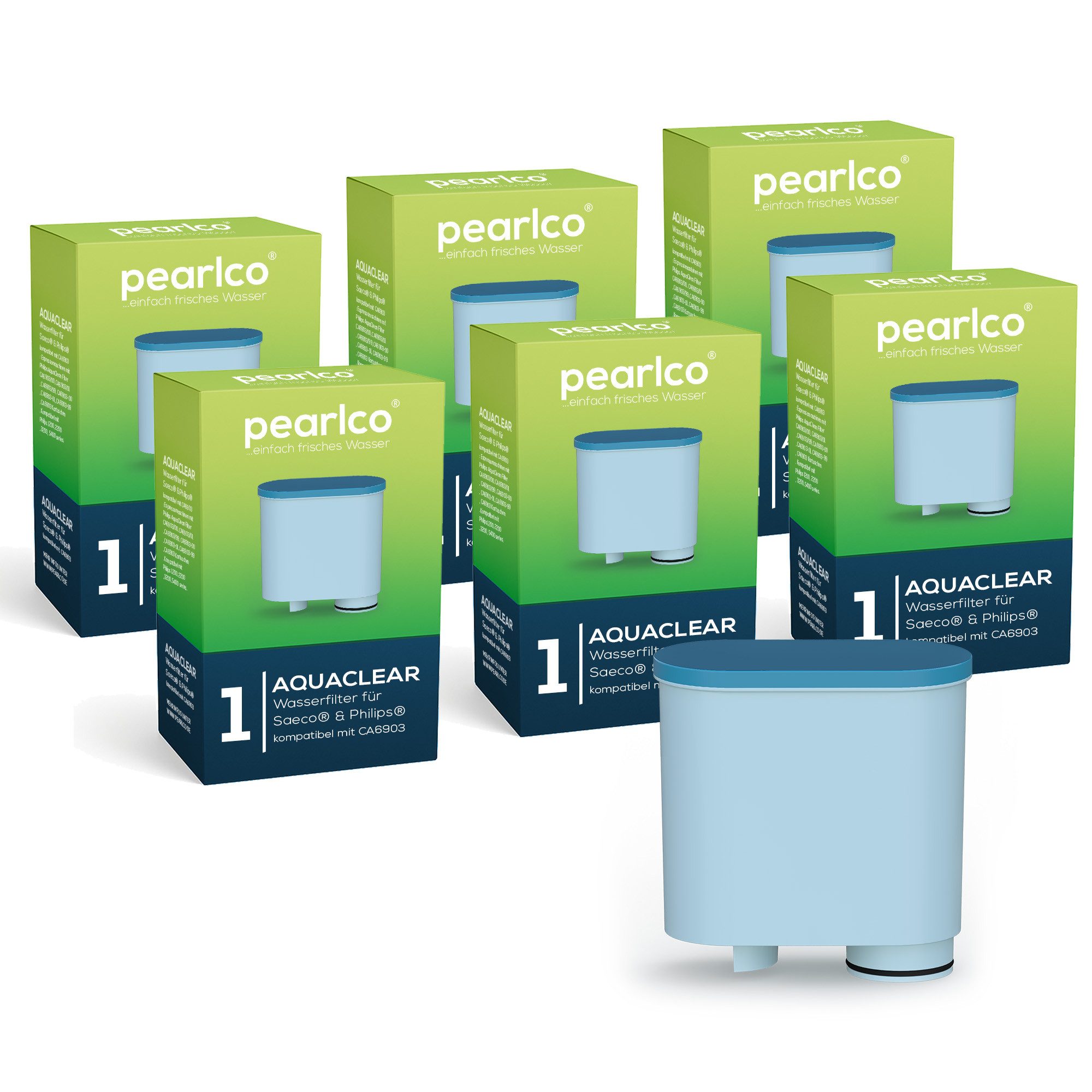 PerloPur Kalk- und Wasserfilter für Philips & Saeco Vollautomaten ersetzt AquaClean CA6903 - Pack 06, Zubehör für Philips & Saeco AquaClean CA6903