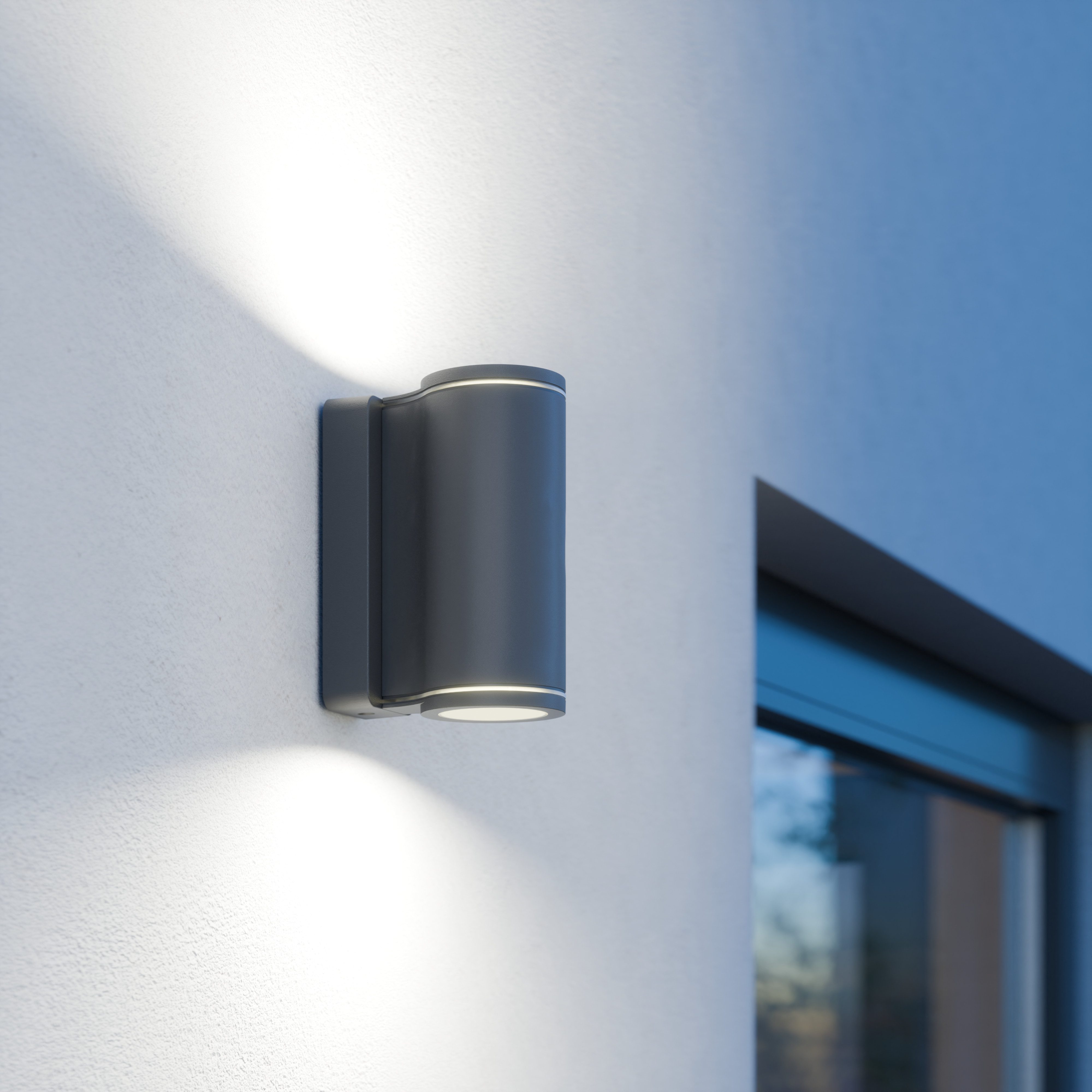 steinel LED Außen-Wandleuchte L 940, LED fest integriert, Warmweiß, smarte Außenleuchte, App Steuerung, 3000 K, Anthrazit