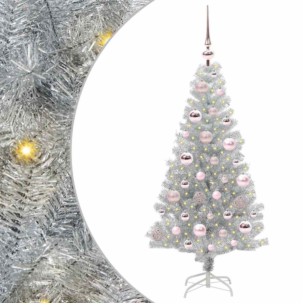 vidaXL Künstlicher Weihnachtsbaum Weihnachtsbaum Silber 120 cm PET