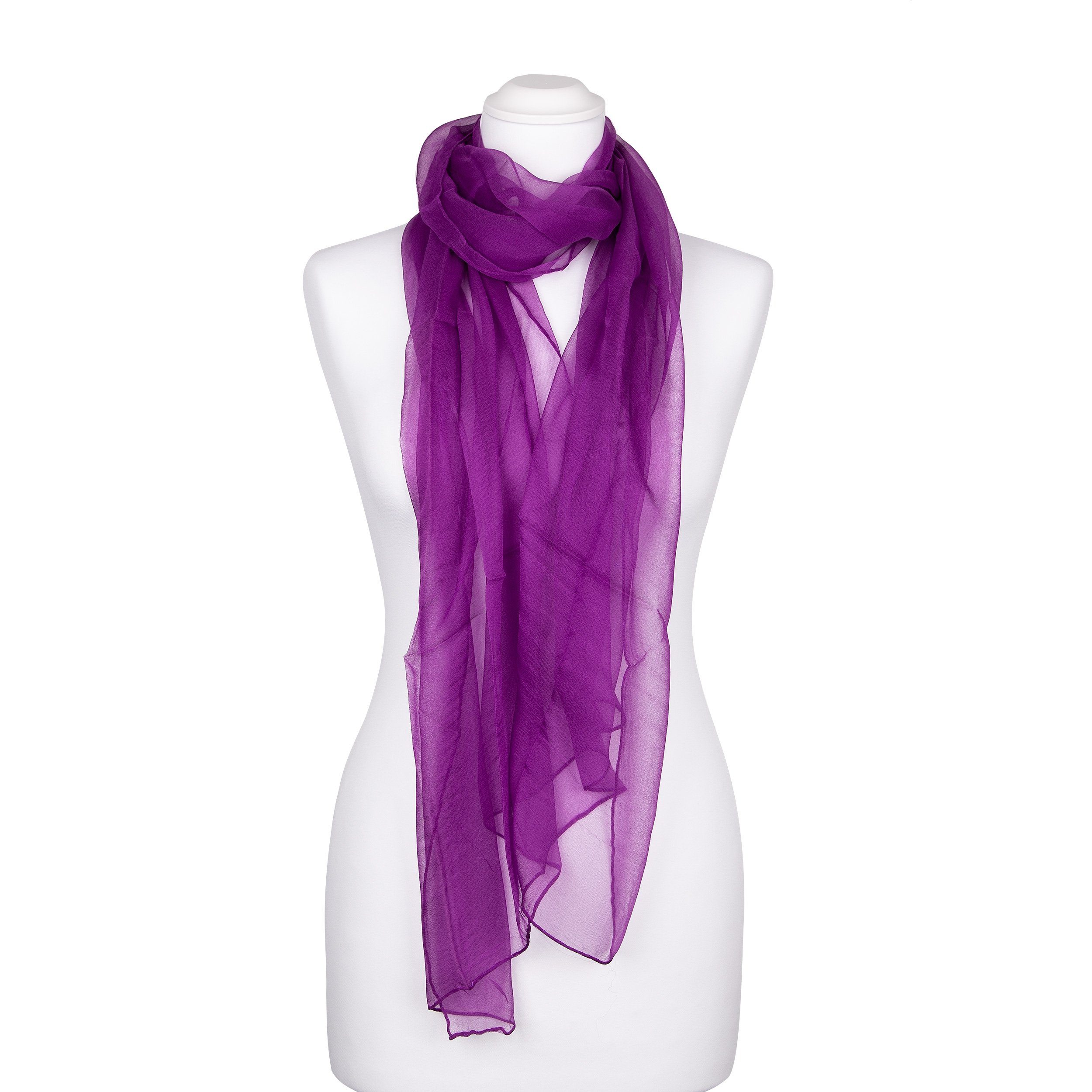 Seidenschal Seidenschal Halstuch Schal Chiffon Purpur-Violett