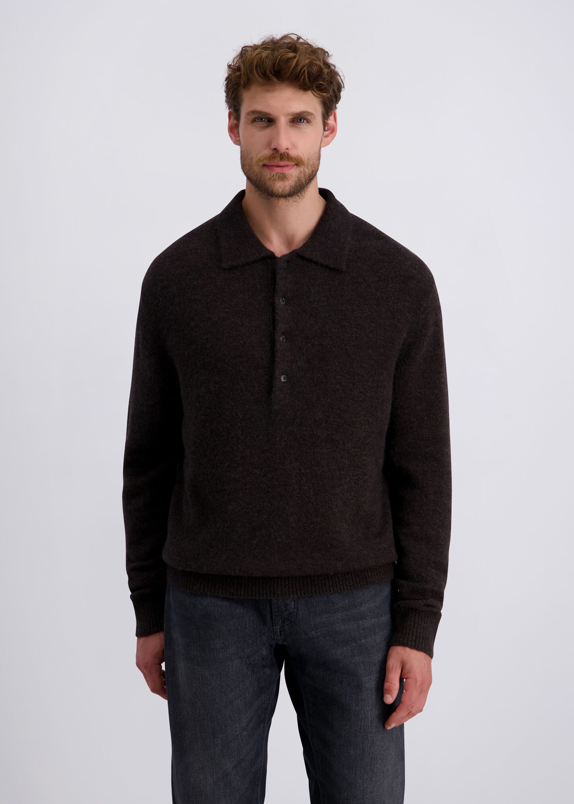 Pierre Cardin Rundhalspullover mit Polo-Kragen