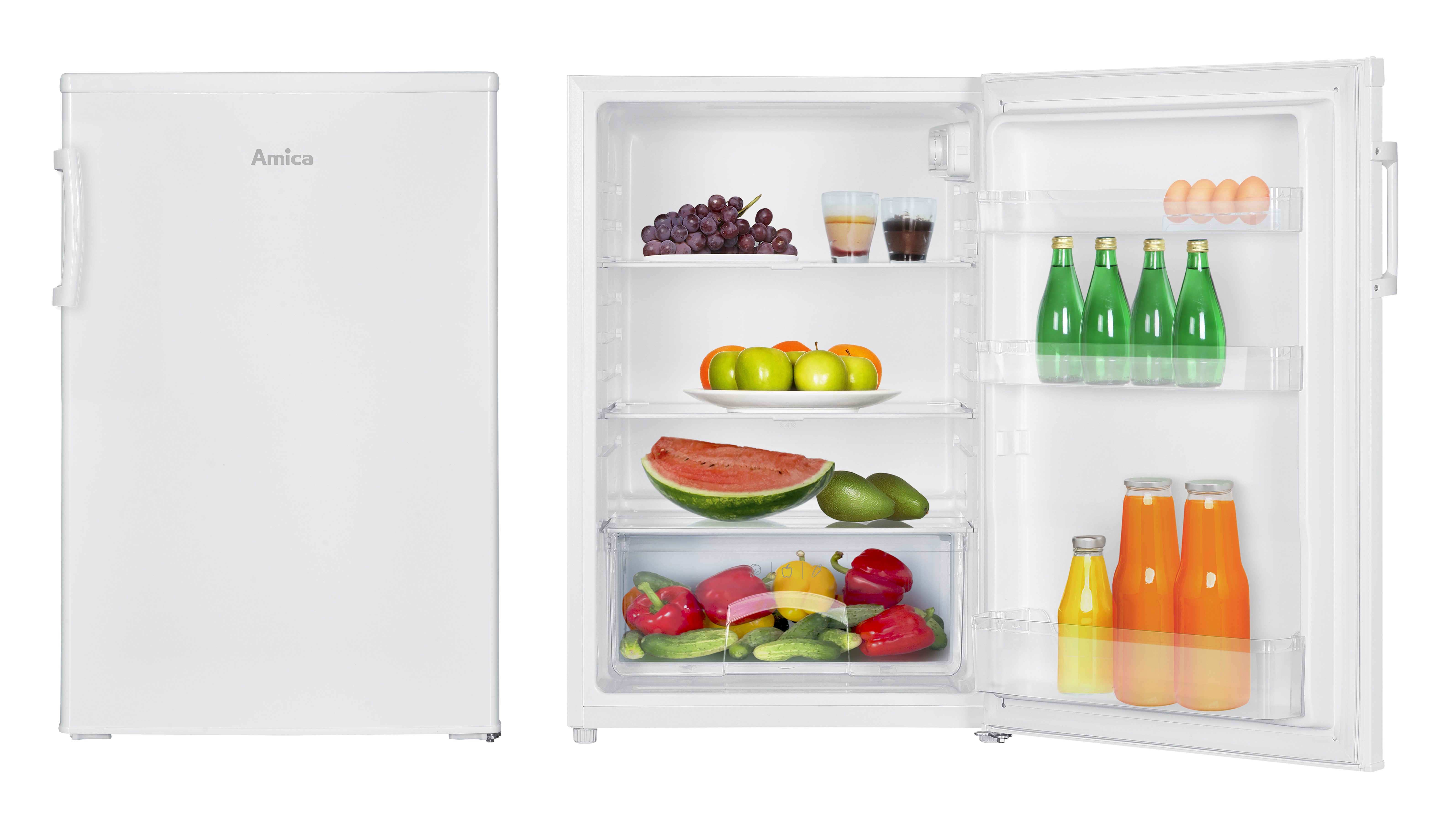 Amica Vollraumkühlschrank VKS 351 180 W, 85 cm hoch, 55 cm breit, Leise, komfortabel und flexibel – macht den Alltag leichter