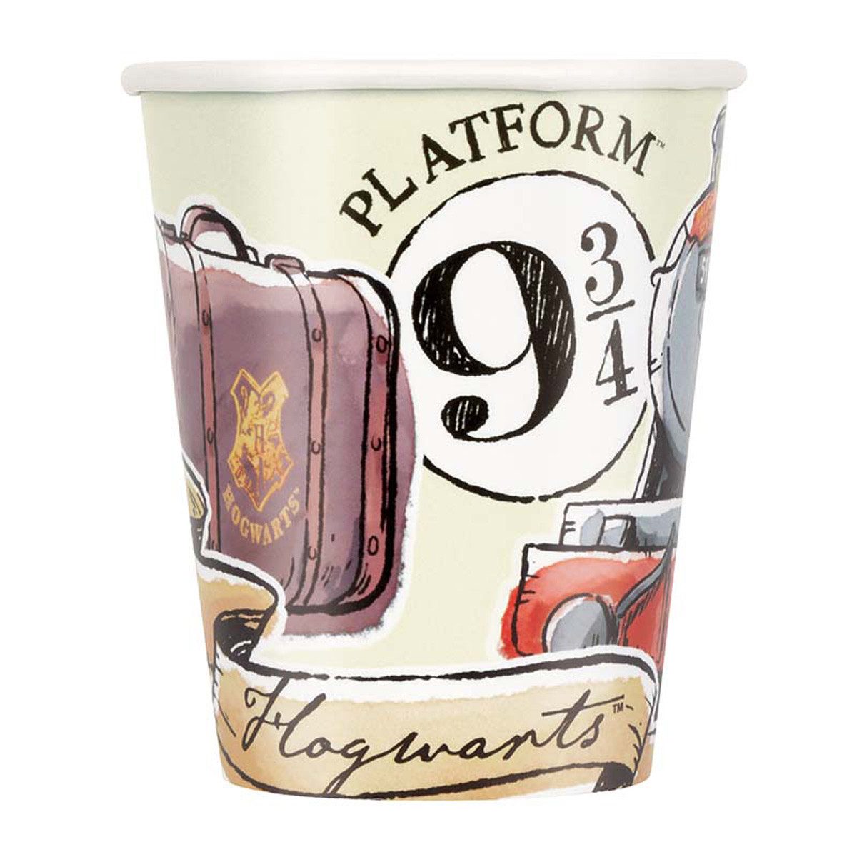 Unique Industries Inc. Einwegbecher Harry Potter Dekoration, Pappbecher 266ml/8Stk., Papier, Pappe