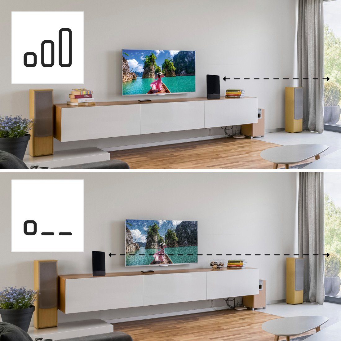 Hama Aktive Zimmerantenne schwarz für DAB+, DAB, DVB-T2, UKW energiesparend Innenantenne (DAB, DAB+, DVB-T2, UKW, für Innenbereich), LED, störungsfreier Empfang, automatischer Verstärker, TV, Radio