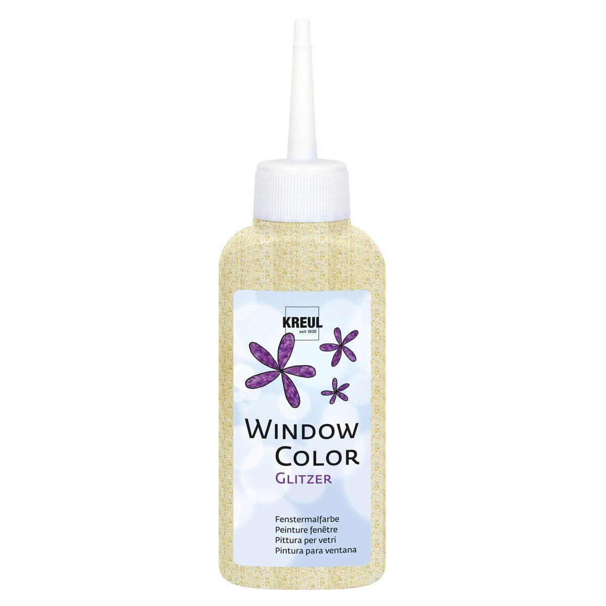 Wasserfarbe KREUL Window Color Glitzer gold 80ml Flasche